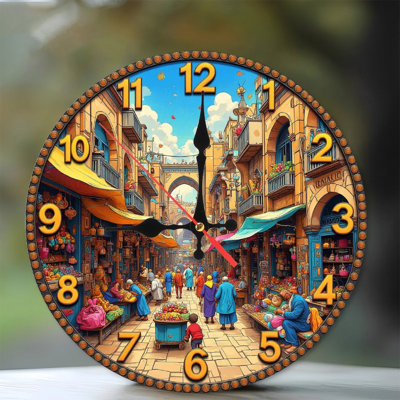 Décoration murale rétro horloge bazar