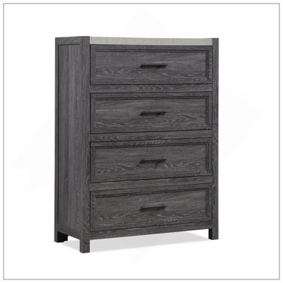 Armoire de chevet en bois à finition grise 1 tiroir
