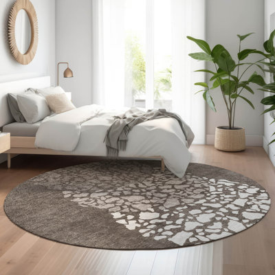 Tapis taupe Cerrito lavable à la machine de qualité supérieure