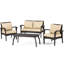 Chaise de table extérieure imperméable Pe Bistro - brun et brun clair, fer et fer +