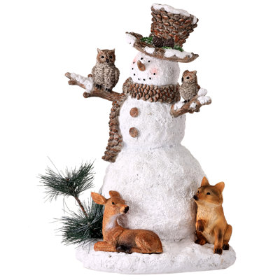 Décoration de bonhomme de neige forêt avec des amis