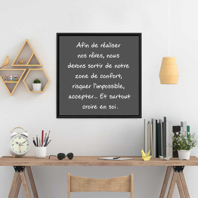White Motivational Framed Canvas - Make Our Dreams Come True Decor