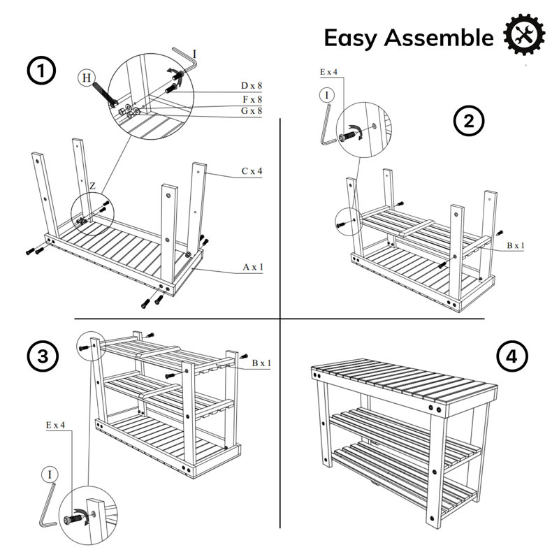 Banc de douche en bois d'acacia