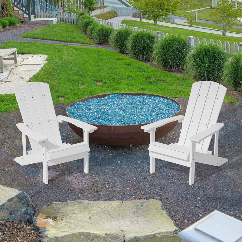 Bucareli Ergonomics Plastic Adirondack Chair, White