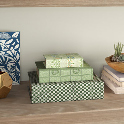3 Piece Solid Wood Book Box Set