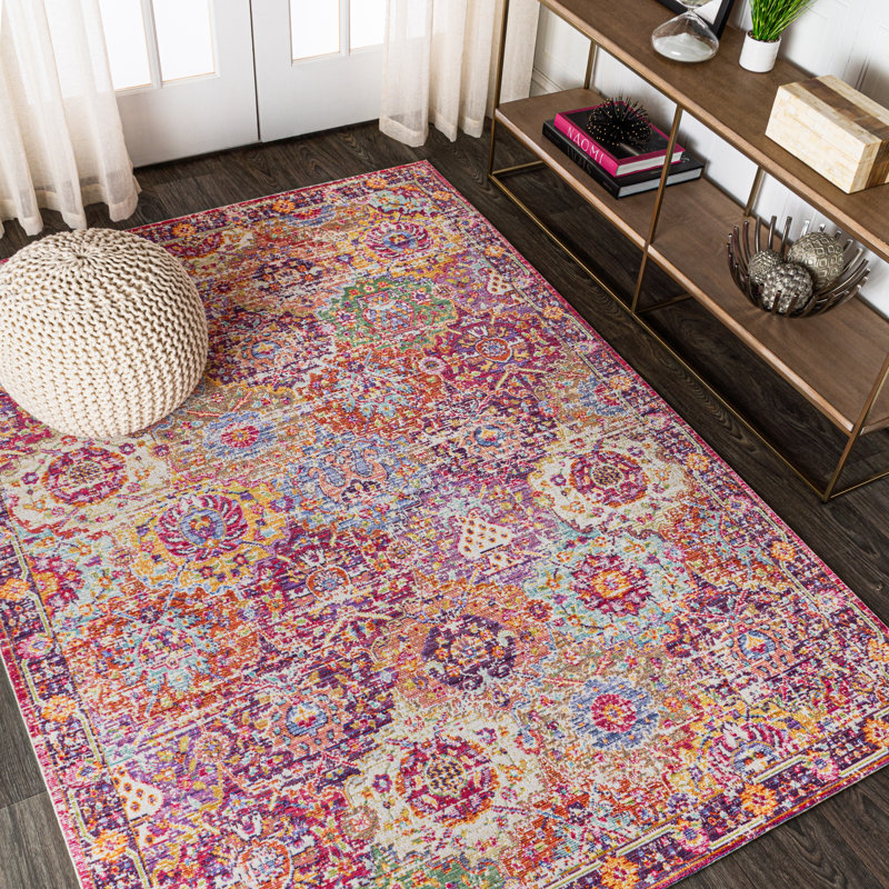 Stgeorge Bohemian Medallion Deep Fuchsia Rug, Rectangle 5'3" x 7'7"