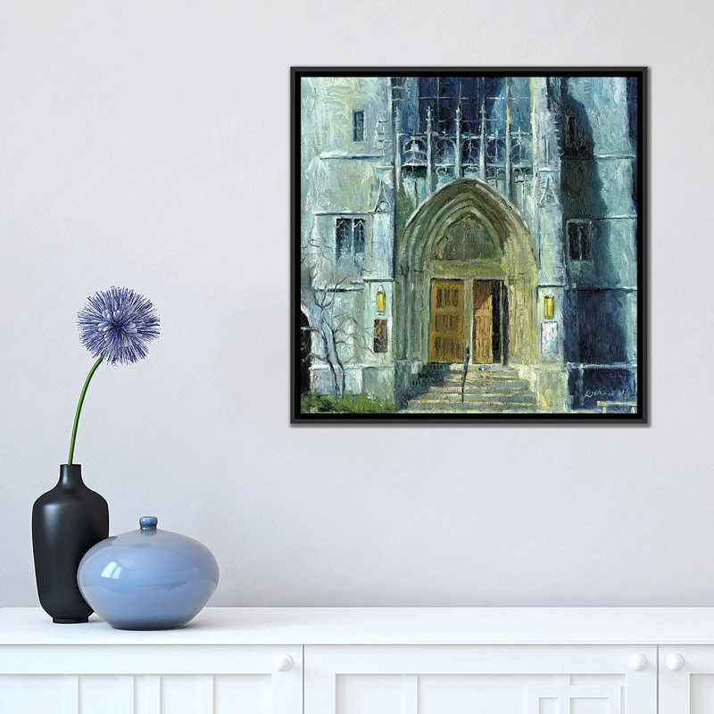Chicago, reproduction d’art sur toile tendue, H 18 po x l 18 po x P 1,5 po, Toile avec cadre noir, Pas de tapis