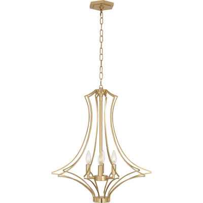 Lustre incurvé élégant Lomawai - Luminaire transitionnel, 4 ampoules, homologué UL pour les endroits secs ou humides