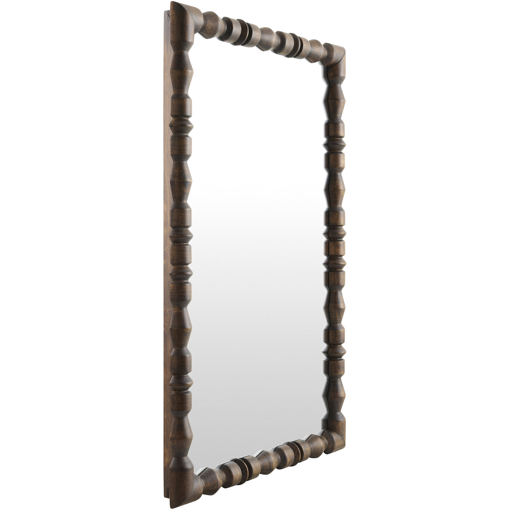 Aavo Mirror, Dark Brown Wood, 36" x 24"