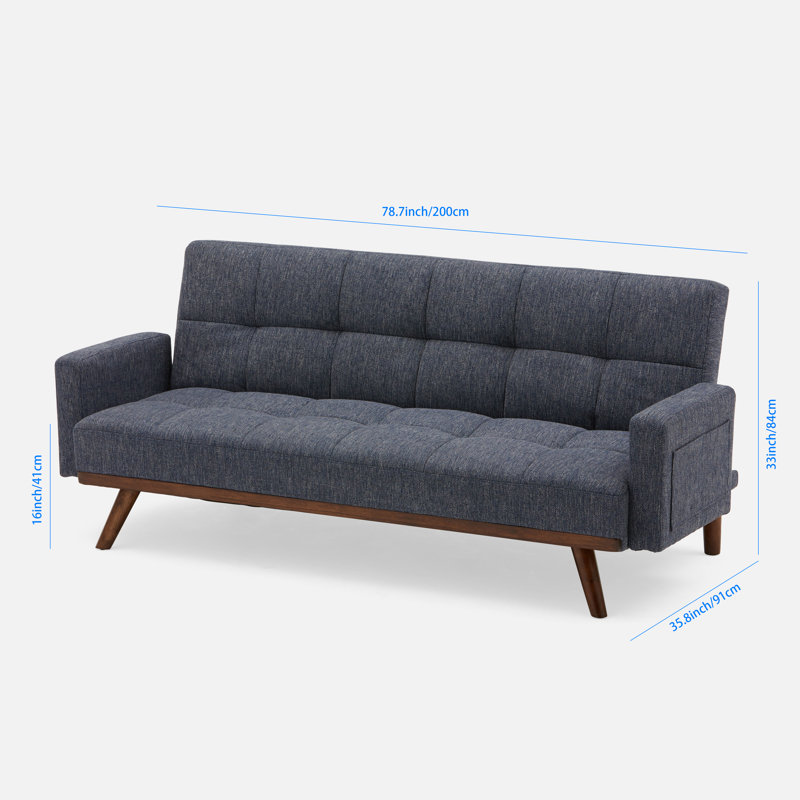 Lotus Home 78.7 inches Upholstered Convertible Sofa