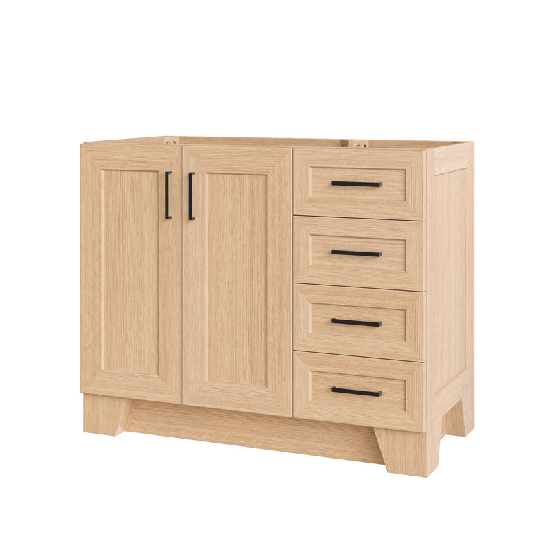 42" Single Bathroom Vanity Base Only, Natural Oak