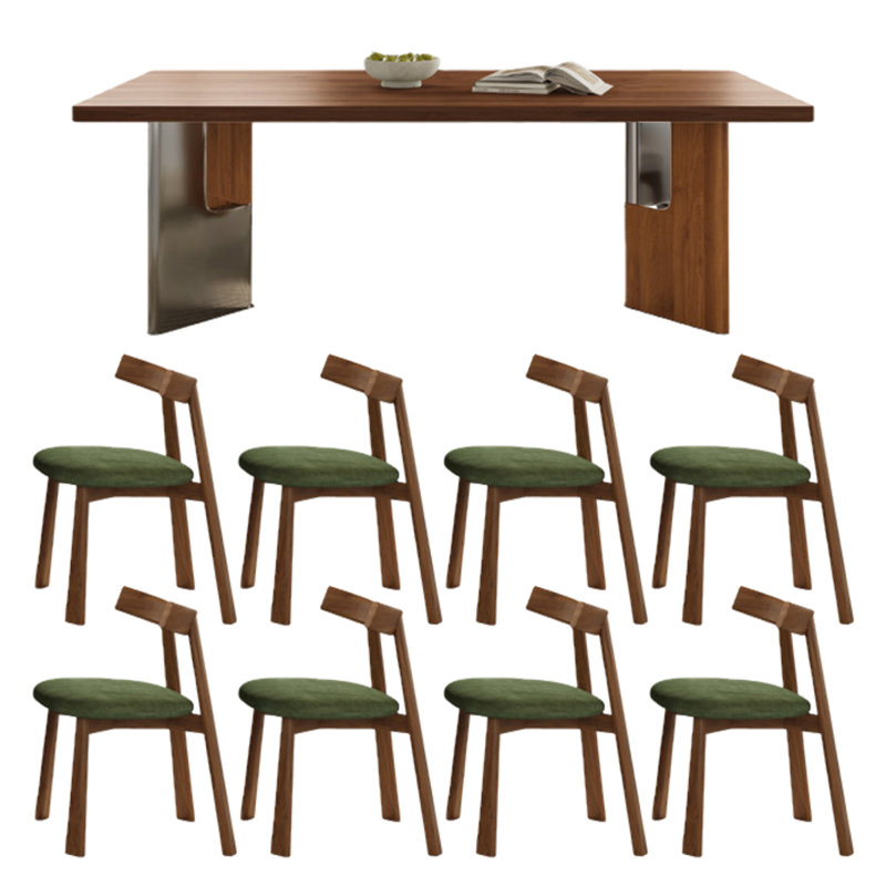 Medellin, 9 pièces : table, 8 chaises, H 29,53 po x l 70,87 po x P 35,43 po, Brun