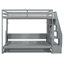 Full Over Full Size Murphy Bed With Hydraulic Lift & Desk Design, Gray