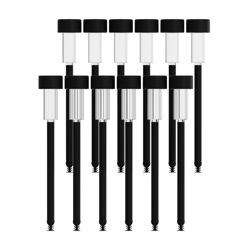 Modern Black LED Solar Pathway Lights Multipack with Polypropylene Shade