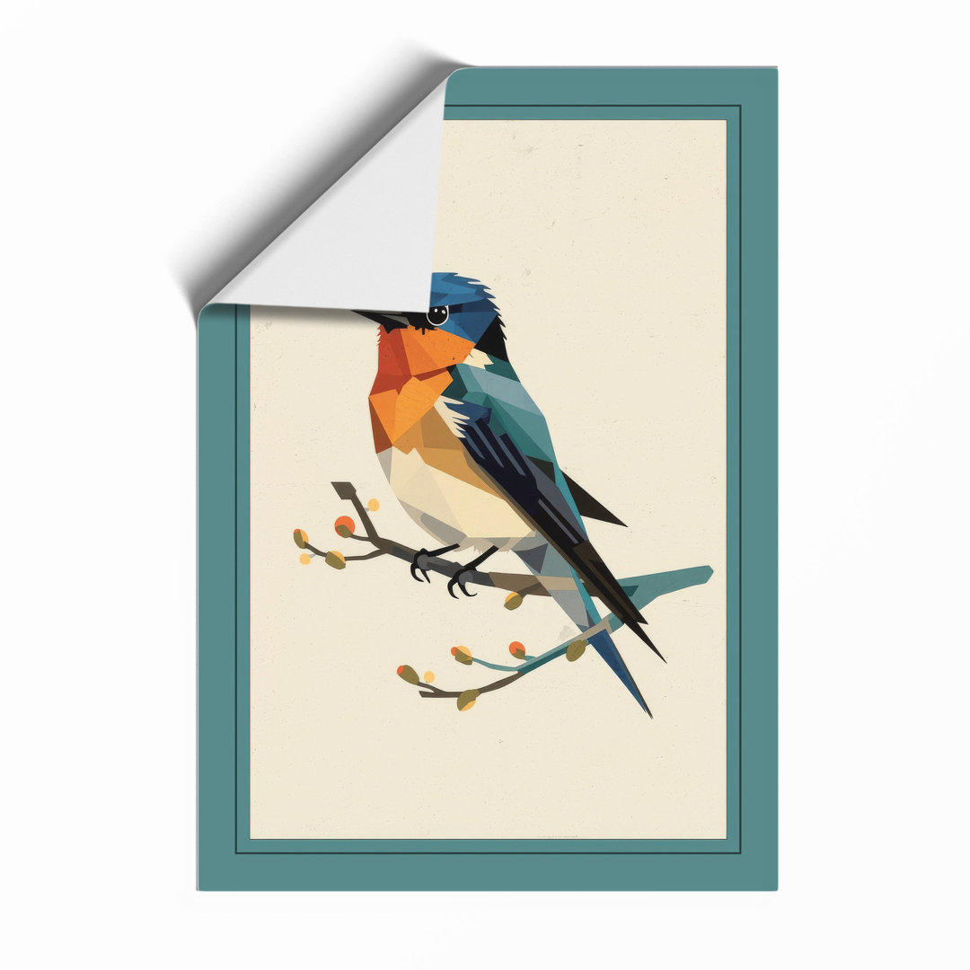 Perched Songbird Botanical - Framed Print