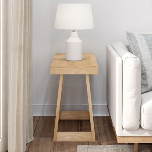 Camy Solid Wood Sled End Table