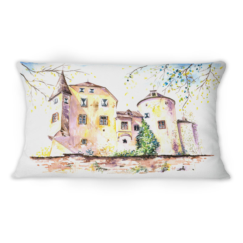 Coussin décoratif vintage 1 "Yellow Castle"