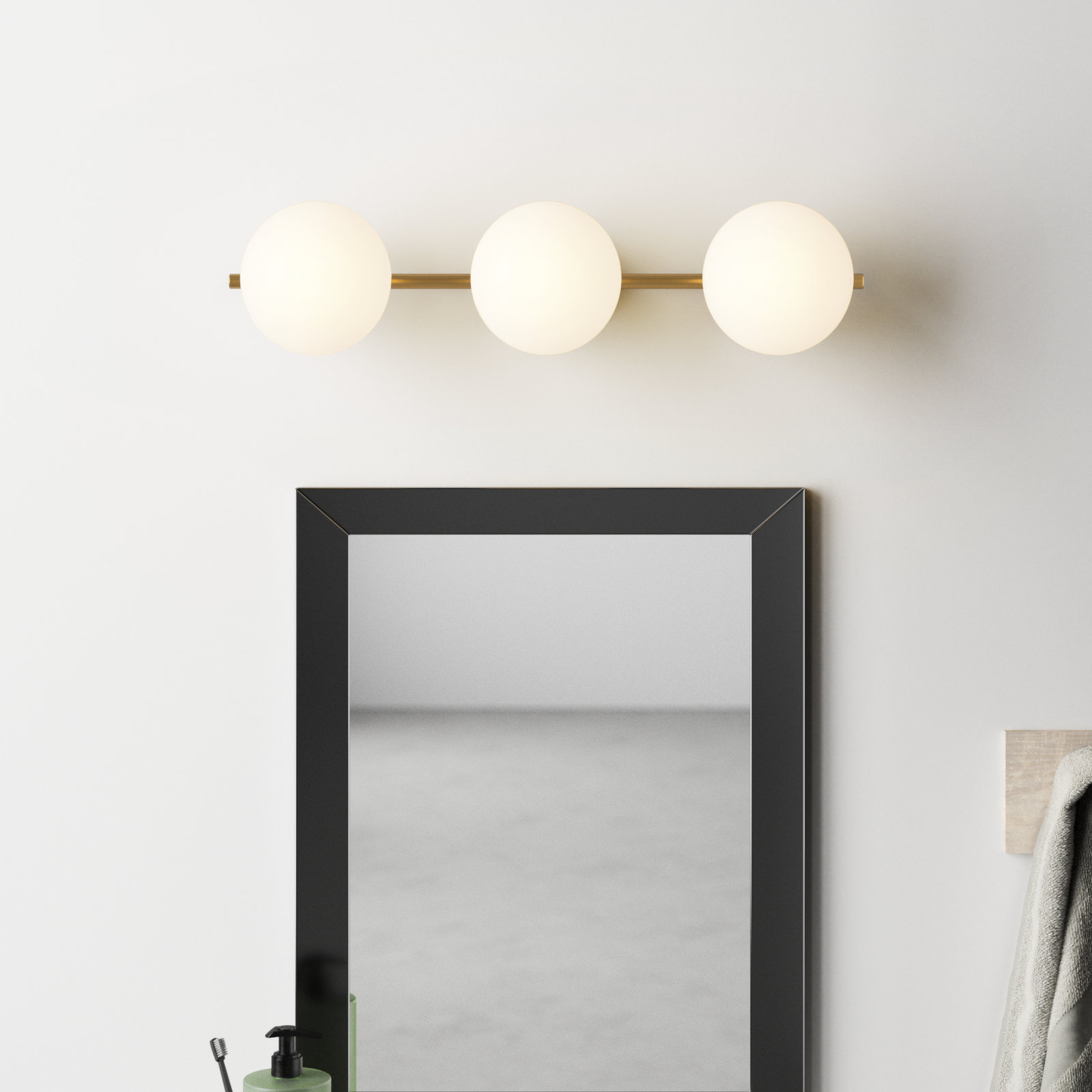 Vibi 3-Light Vanity Light, Burnished Brass