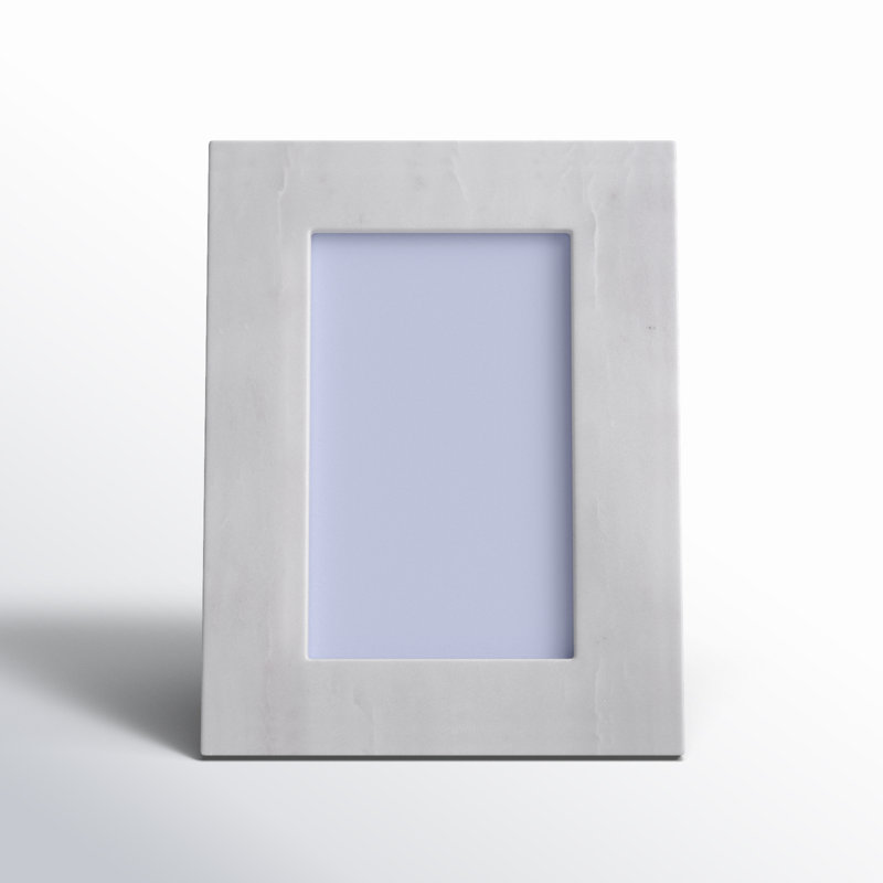 Matheson Marble Matte Picture Frame with Mat, 5" x 7", White