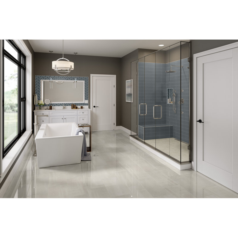 Porto II White 12 in. x 24 in. Polished Porcelain (15.5 sq. ft./Case), Ivory