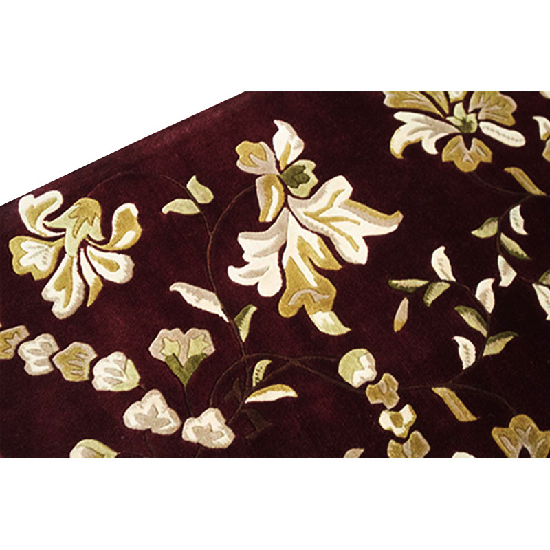 Hand-Knotted High-Quality Wine Area Rug