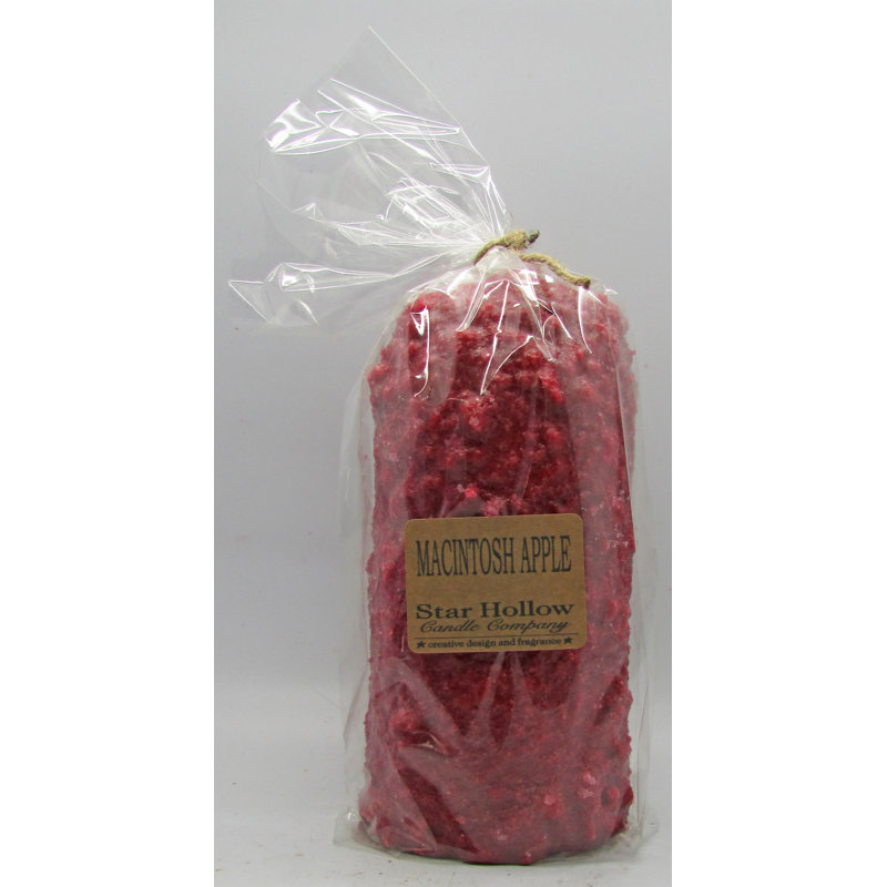 Bougie fantaisie pour pomme macintosh, Bougie grasse grande H 6,5 po x l 3,5 po x P 3,5 p