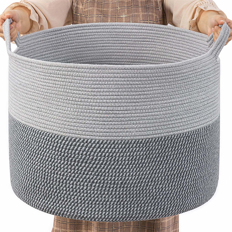 Bhargava Fabric Laundry Basket with Handles, Grey