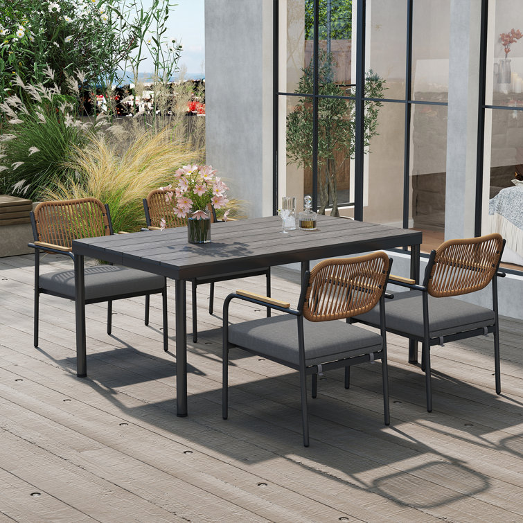 Outdoor 5-Piece Rectangular Dining Set For 4 Person