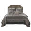 Ensemble de couvre-lit réversible 5 pièces pour lit très grand 5 pièces, gris