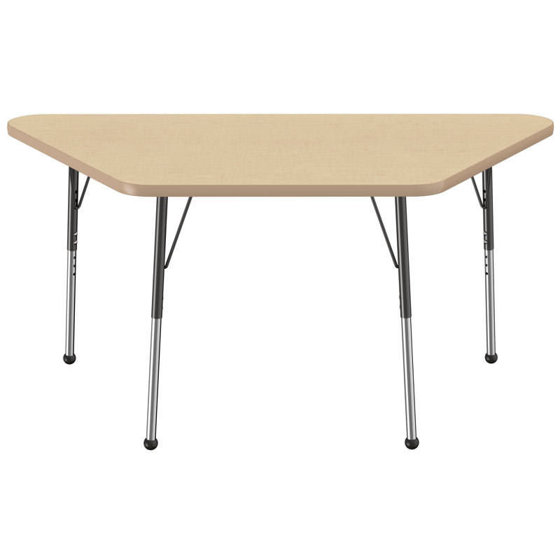 Table d'activité à hauteur ajustable en forme de trapèze, 18" x 30", Gris / rouge, Standard Ball Glide
