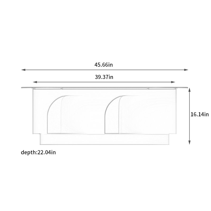 Table basse Peekaboo moderne et simple, Noir / transparent, Noir, noir, noir, noir