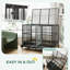 Heavy Duty Dog Crate Metal Cage Kennel With Lockable Wheels