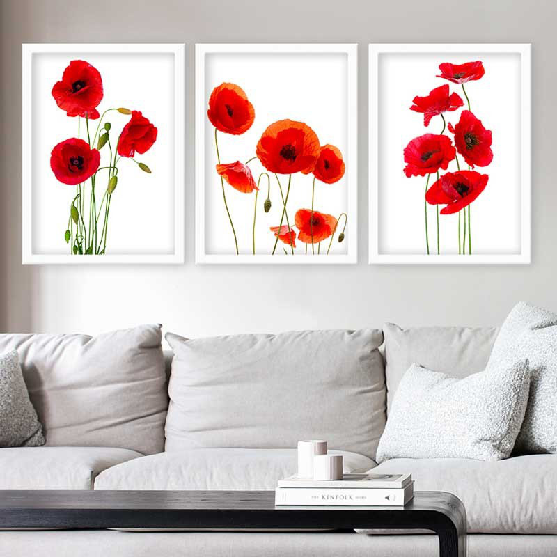 Stunning Decorative Framed Painting Set (3 Pieces), 21.7 x 29.5 Inches Each | 100% Wooden Frame with 0.8 Inch Polystyrene | UV Digital Printing | Perfect for Living Room, Office & Gallery Wall Decor