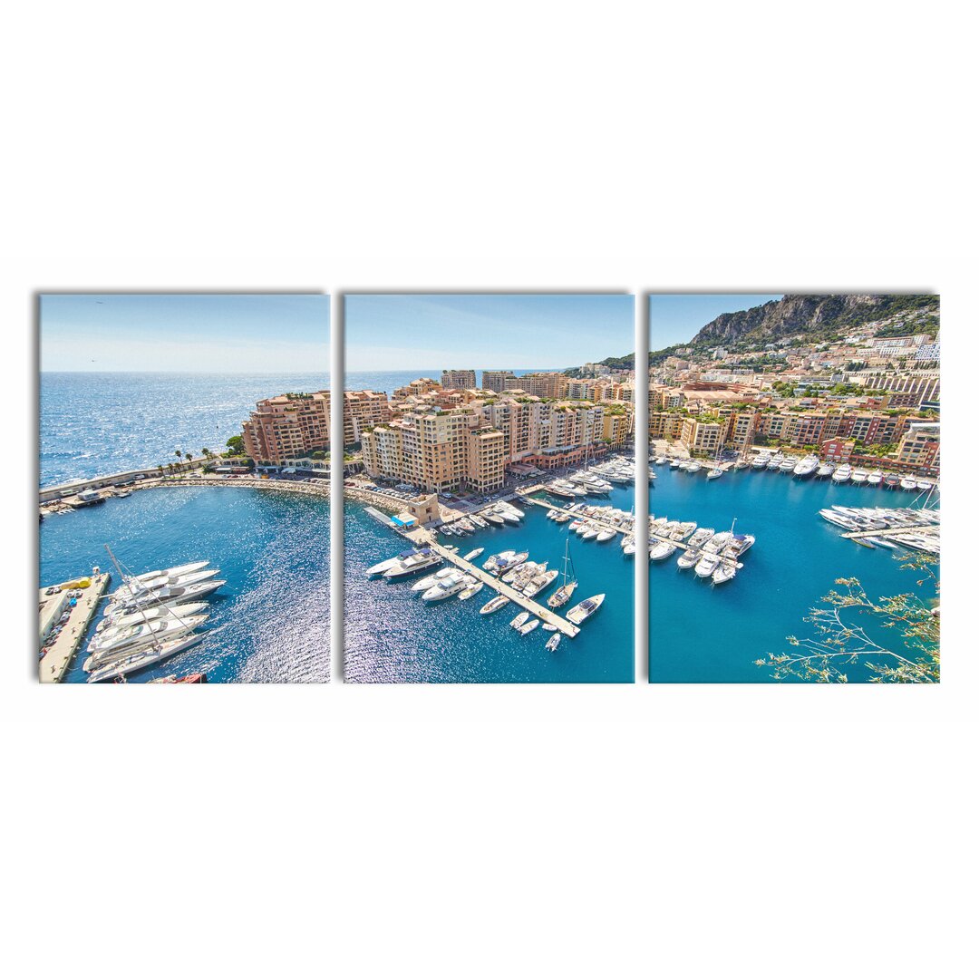 3-tlg. Leinwandbilder-Set Stunning Coast of Monaco