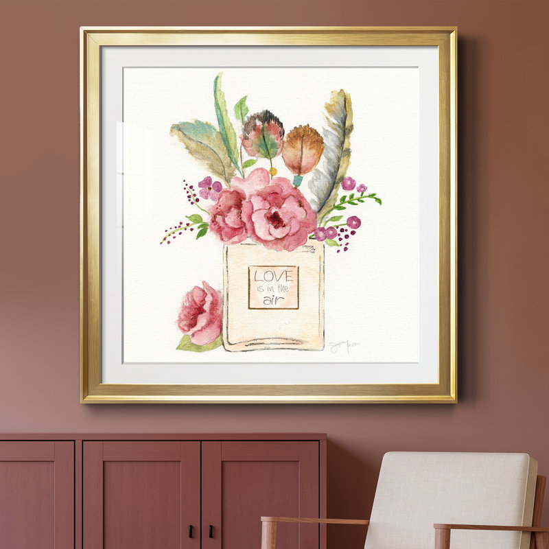 Boho Bouquet II - peinture encadrée, Cadre doré, H 34,5 po x l 34,5 po x P 1,5 po