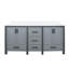 Meuble-lavabo double gris foncé l 72 po x P 22 po avec comptoir en quartz blanc-880800578-880800589