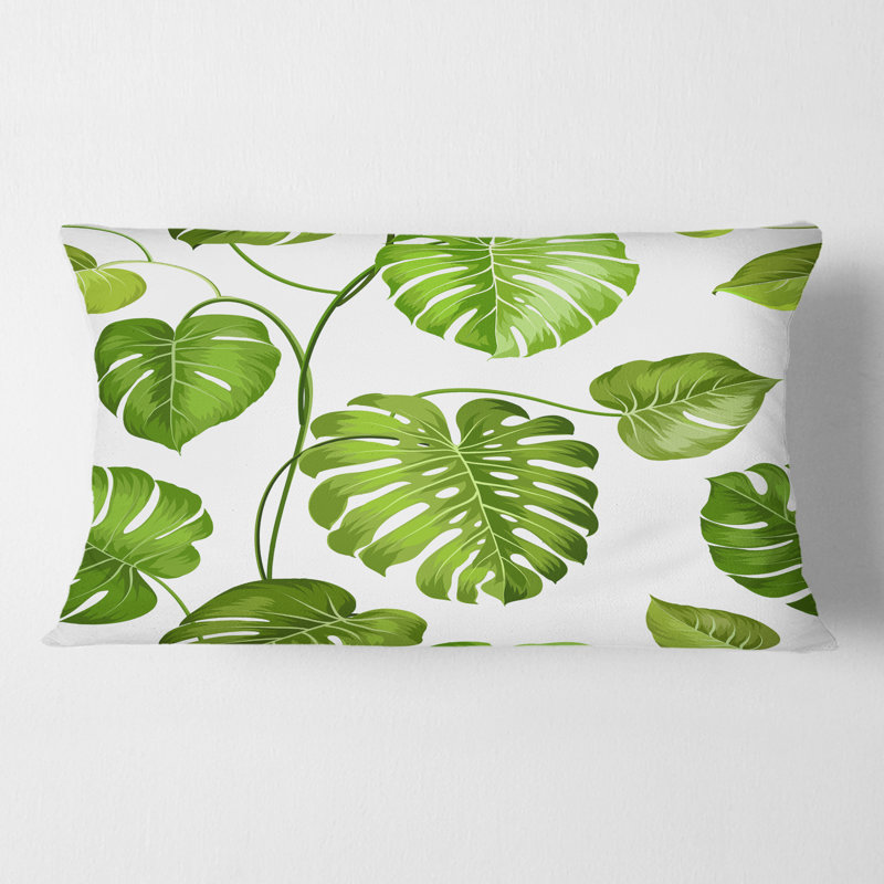 Coussin Tropical Tropical Leaves II - Mid-Century, 12 po x 20 po, Rectangulaire