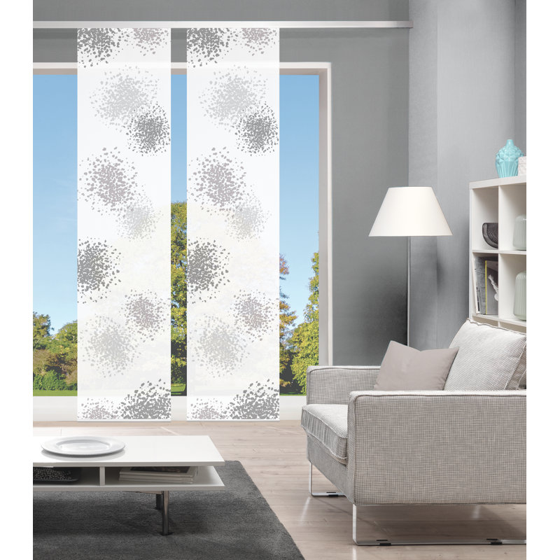 Peake Semi Sheer Curtain Panel Pair, Grey