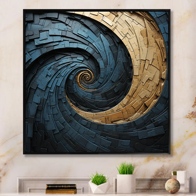 Gold Teal Minimalisme - Spirales abstraites