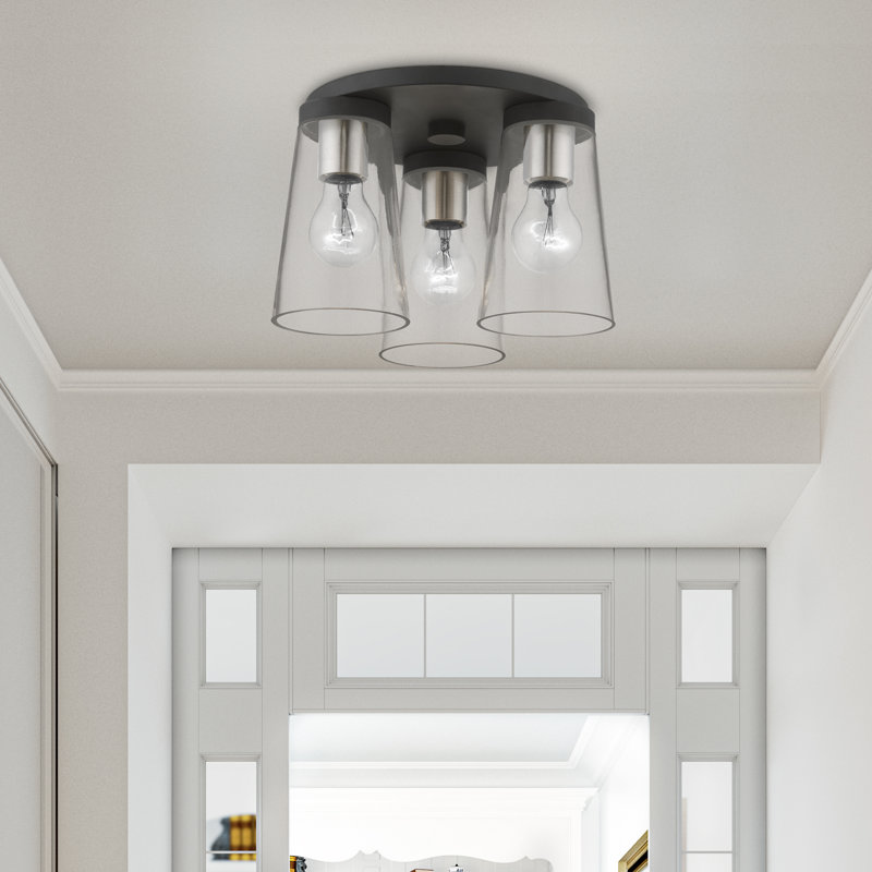 Nakita Dianne Large 3-Light 11" Flush Mount, Black