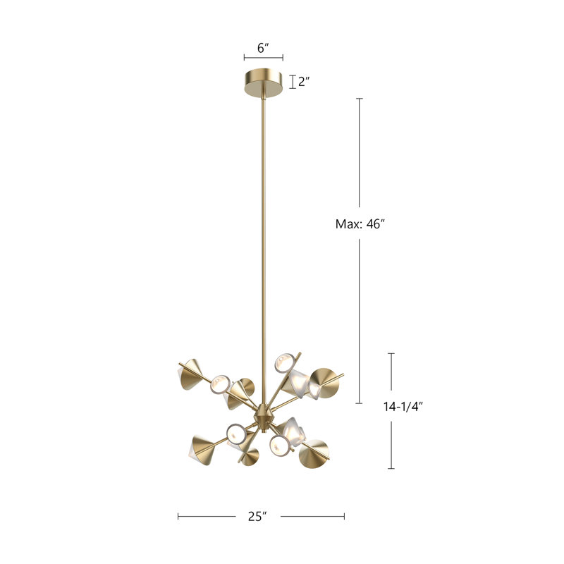 Geode LED Chandelier, 25" H x 14.25" W x 14.25" D