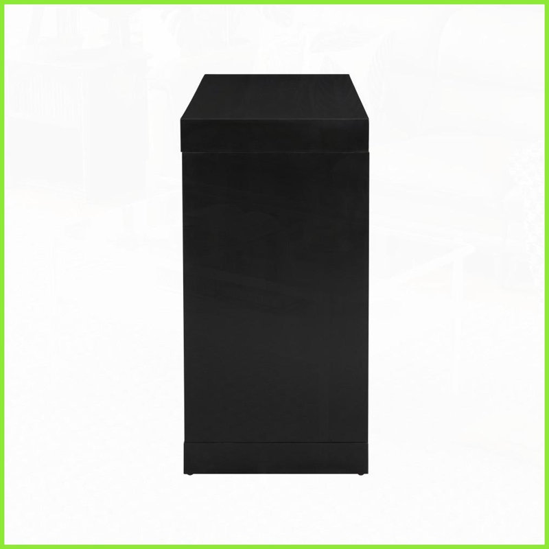Table basse carrée en grain de bois naturel pour entrée - peu encombrante avec tablette inférieure, facile à assembler, Noir