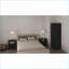 Ensemble de meubles de chambre à coucher 3 pièces pour l'organisation: Armoire London + 2 tables de chevet Omaha, noir | Panneau de particules | Noir