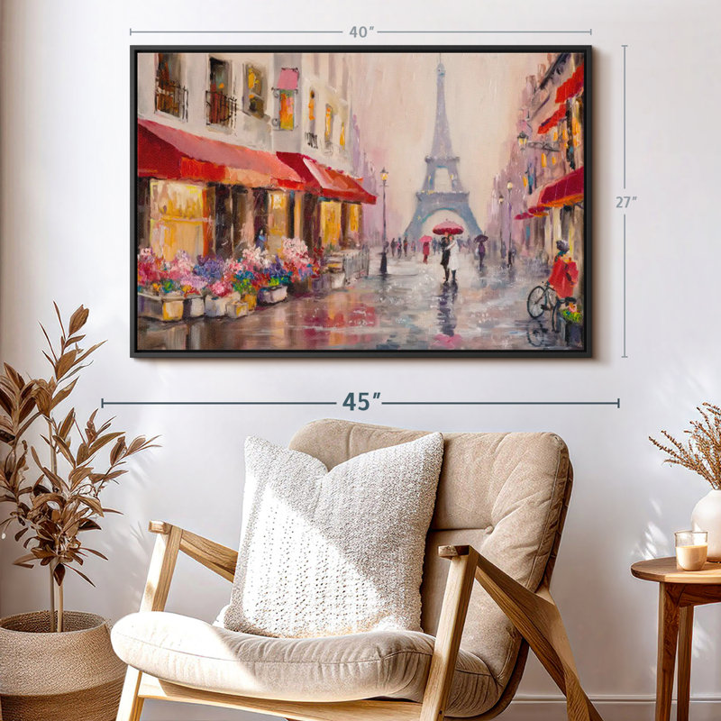 «Rainy Paris, reproduction sur toile», H 27 po x l 40 po