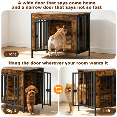 Large Furniture Style Pet Crate With Divider