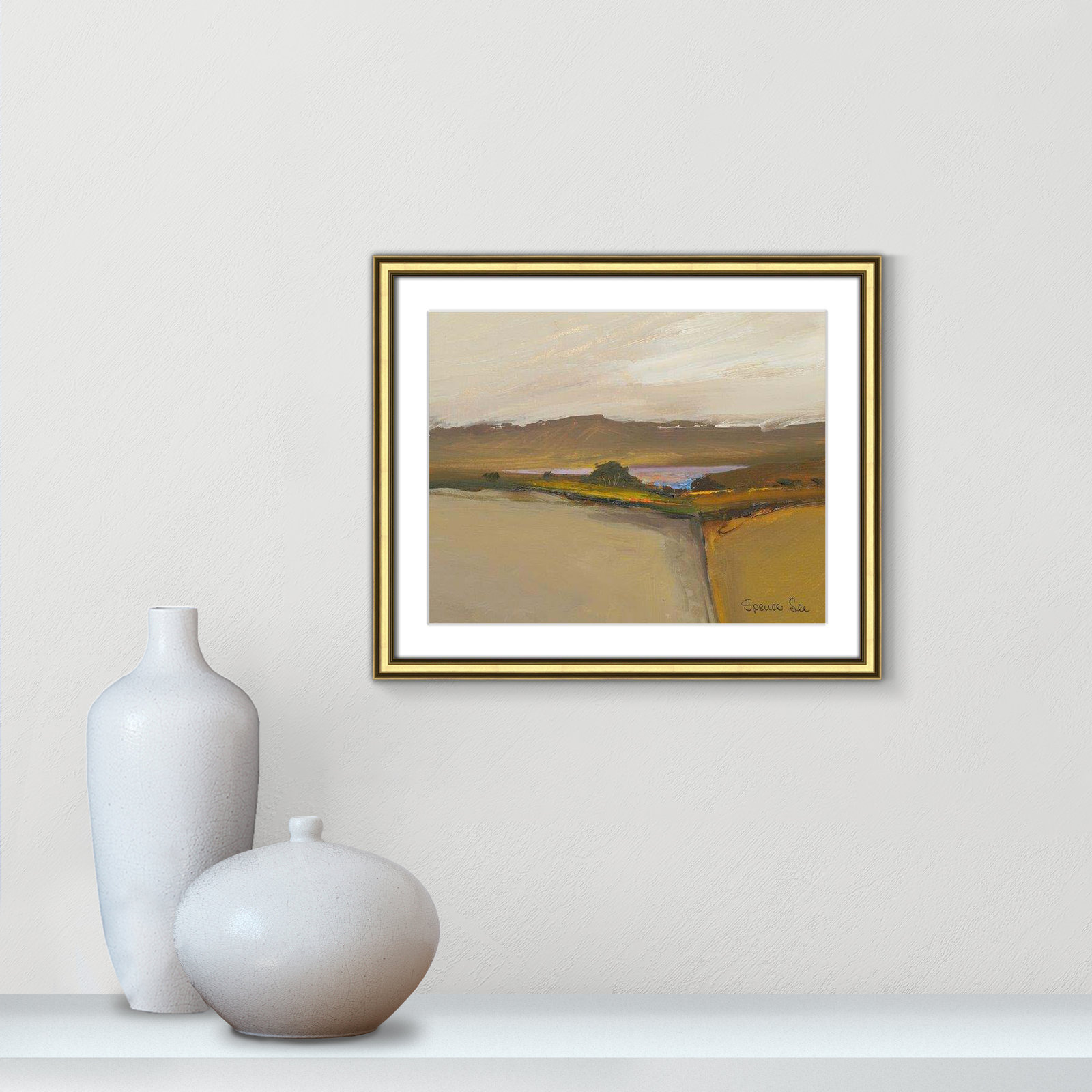 Heaven and Earth IV Print, Gold Framed, 17.25" H x 20.25" W x 0.75" D