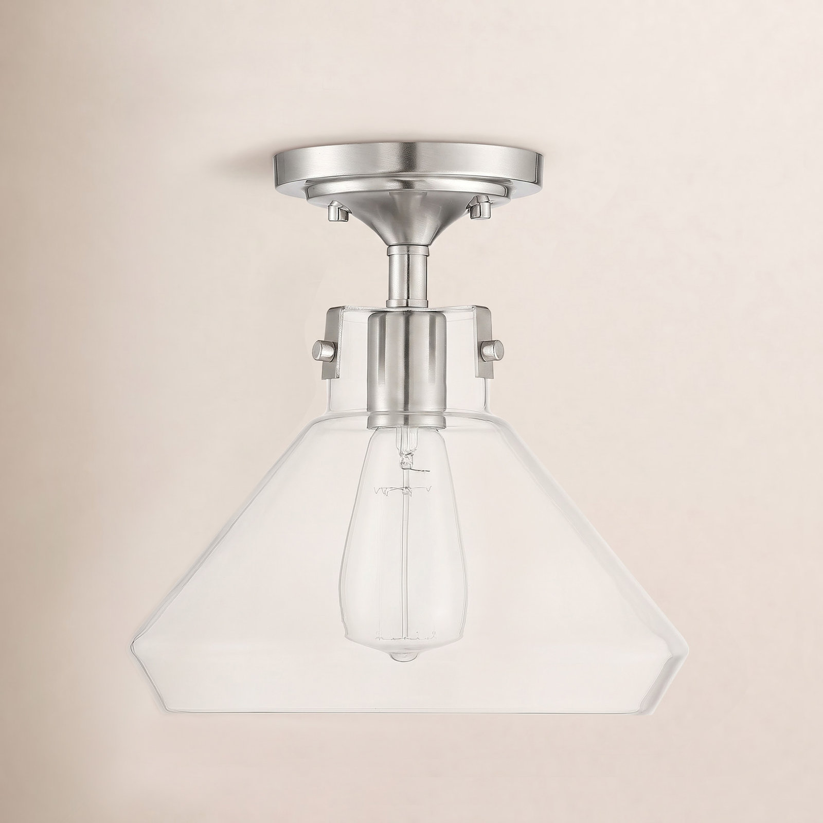 Ronan 1 - Light Semi Flush Mount, Satin Nickel
