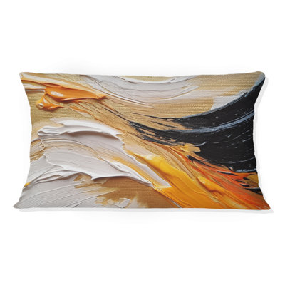 Coussin orange et noir Mystic Spirals I - Abstract Spirals