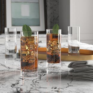 Glaver's Drinking Glasses Set of 8 Mixed Glassware Set, 4 Highballs 17 Oz.,  4 Whiskey Glasses 13 Oz.…See more Glaver's Drinking Glasses Set of 8 Mixed