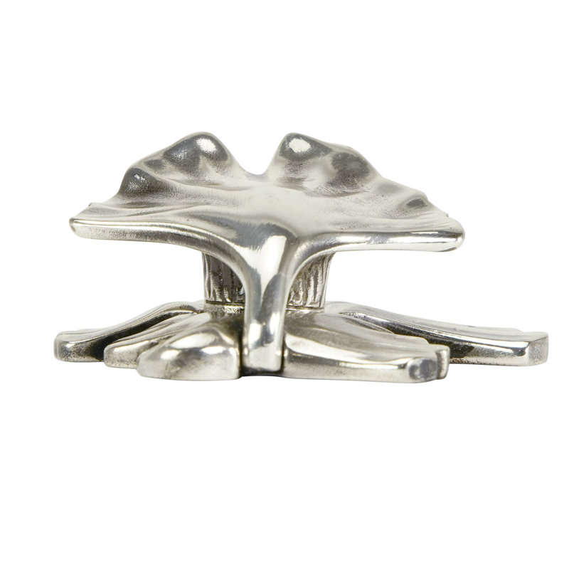 ARTS & CRAFT GINKGO KNOB IN PLATE, Silver